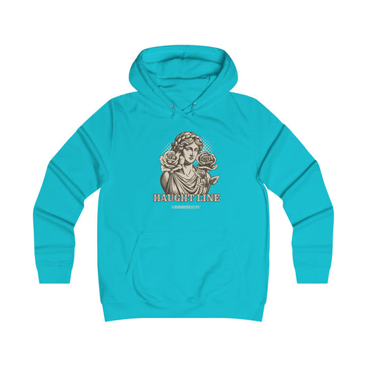 Girlie Vintage Hoodie, College Style Sweatshirt, Floral Graphic Hoodie, Trendy Casual Wear, Gift for College Students, Art Lover's Apparel